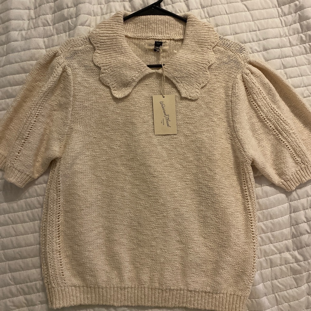 Cream collard sweater